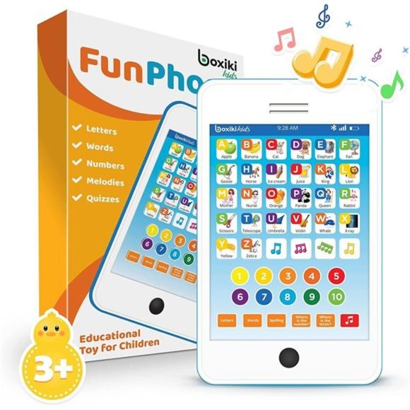 6-in-1 Kids Phone Toy: Educational Toys for Kids, Kids Table (White/Blue) - Picture 1 of 6